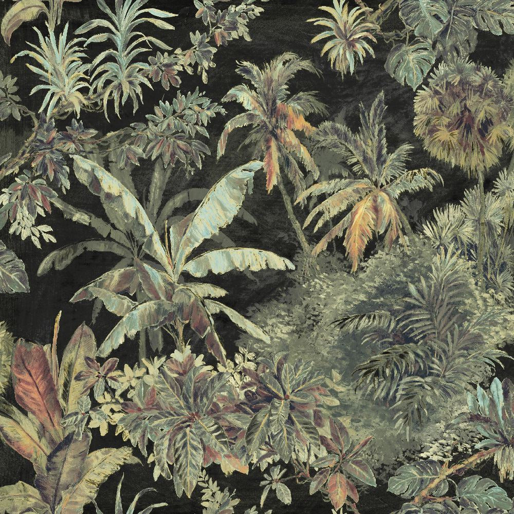 Mallion & Knowles Timor Black/Olive Fire Retardant Curtains texture detail