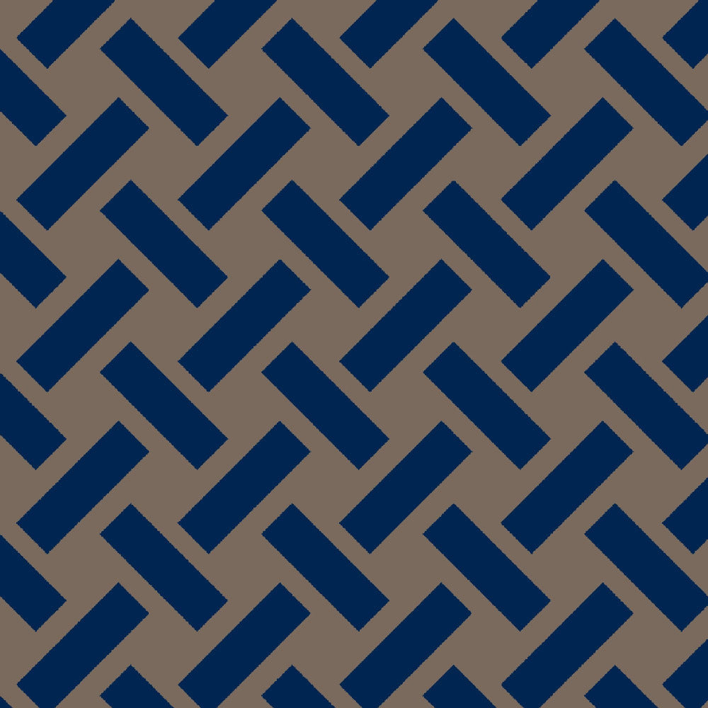 Mallion & Knowles Trellis Navy-Stone Fire Retardant Curtains texture detail