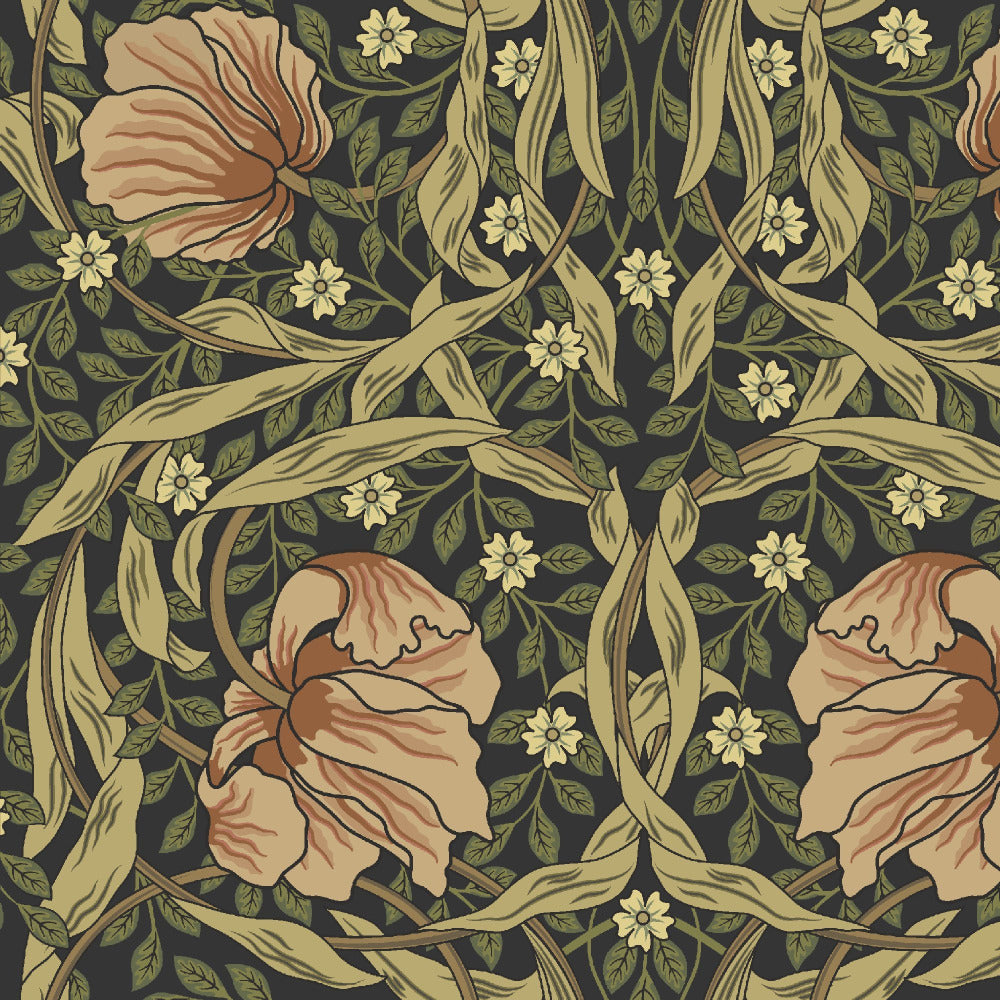 Mallion & Knowles Tulip Autumn Fire Retardant Curtains texture detail