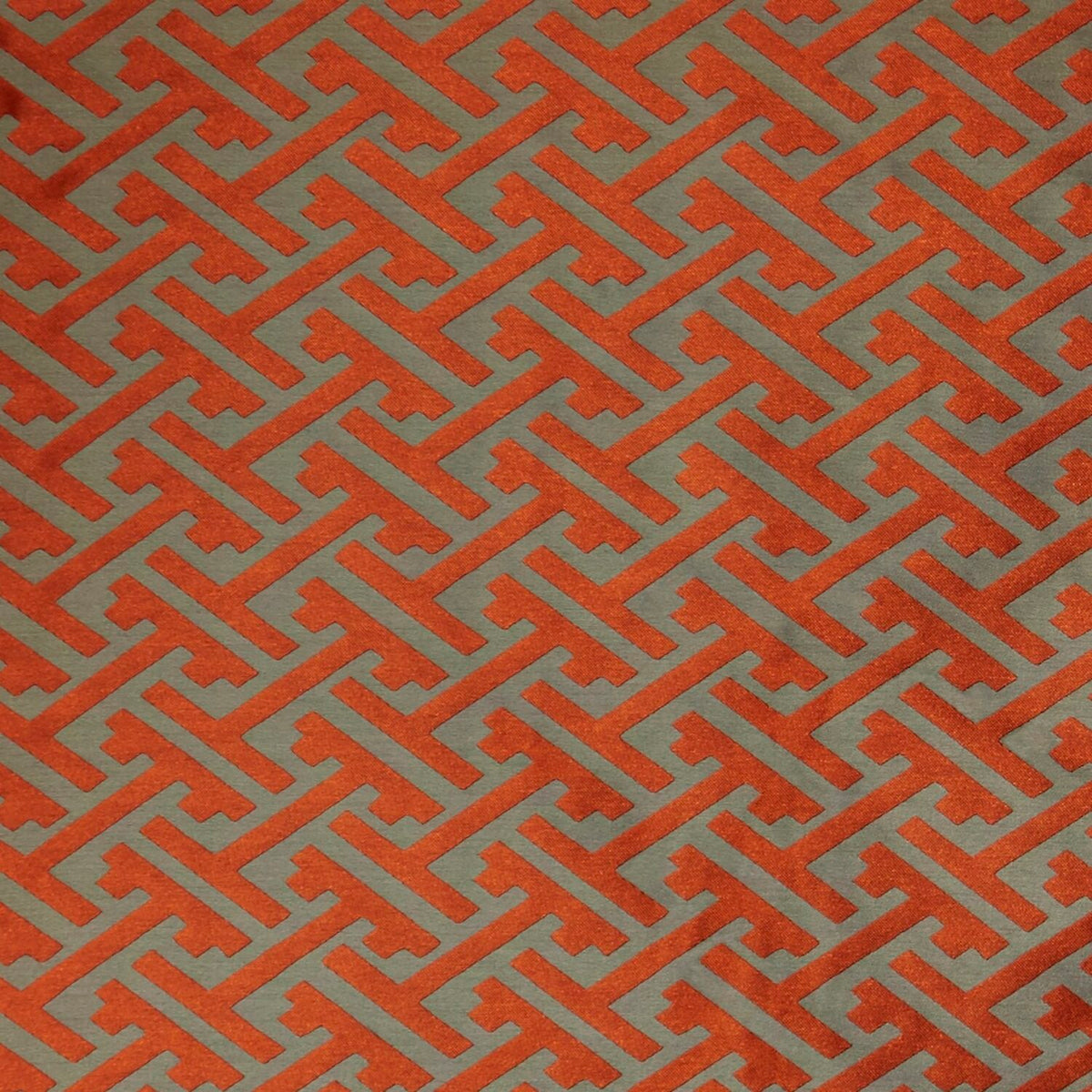 Edinburgh Weavers Maze Orange Fire Retardant Curtains