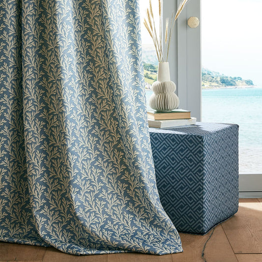 Panaz Frinton 107 Cornflower Fire Retardant Curtains texture detail