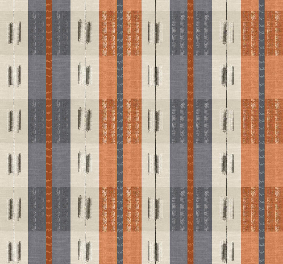 Skopos Atlantic Stripe Paprika Fire Retardant Curtains