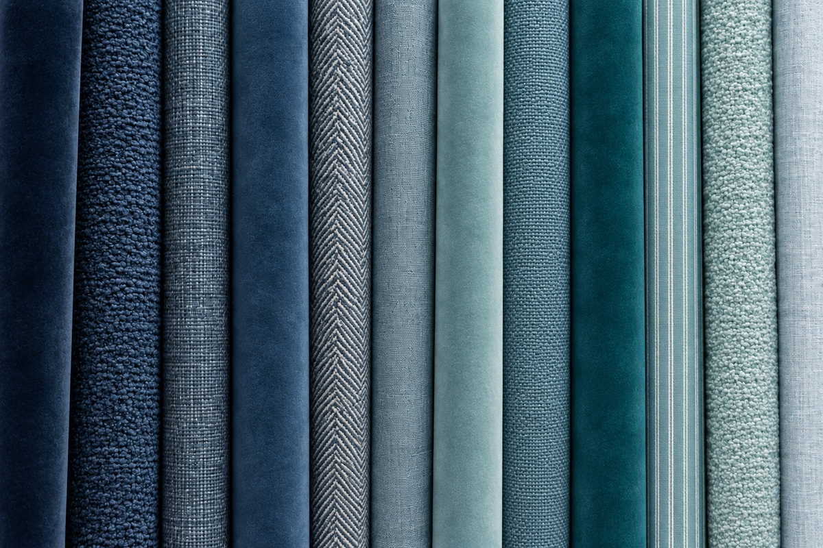 Blue & Teal Fire Retardant Fabrics