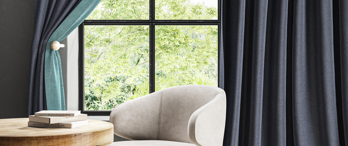 Sekers Lunar curtains in a room setting
