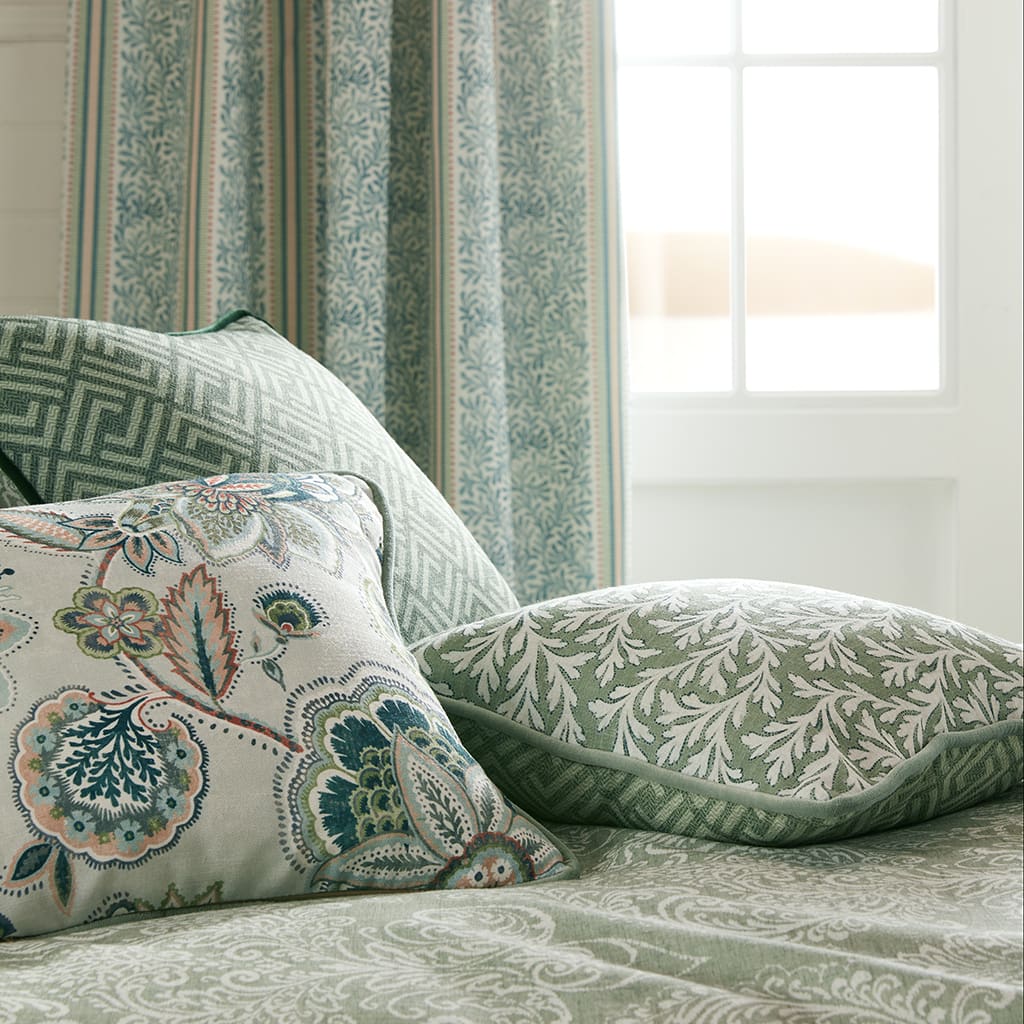 Care home curtains in Bancroft Donegal Teal, a fire retardant plain fabric
