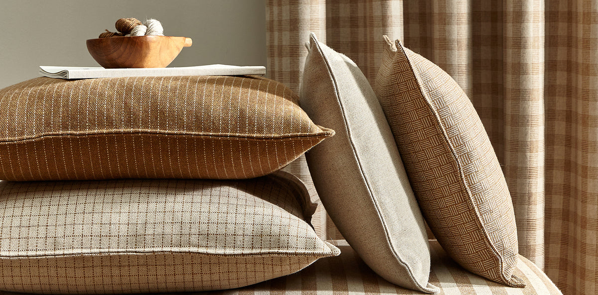 Monochrome Sett II cushions and curtain