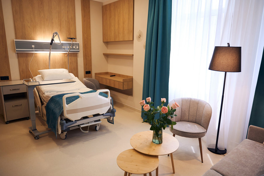 Hospital and healthcare curtains, washable fire retardant fabrics for clinical settings