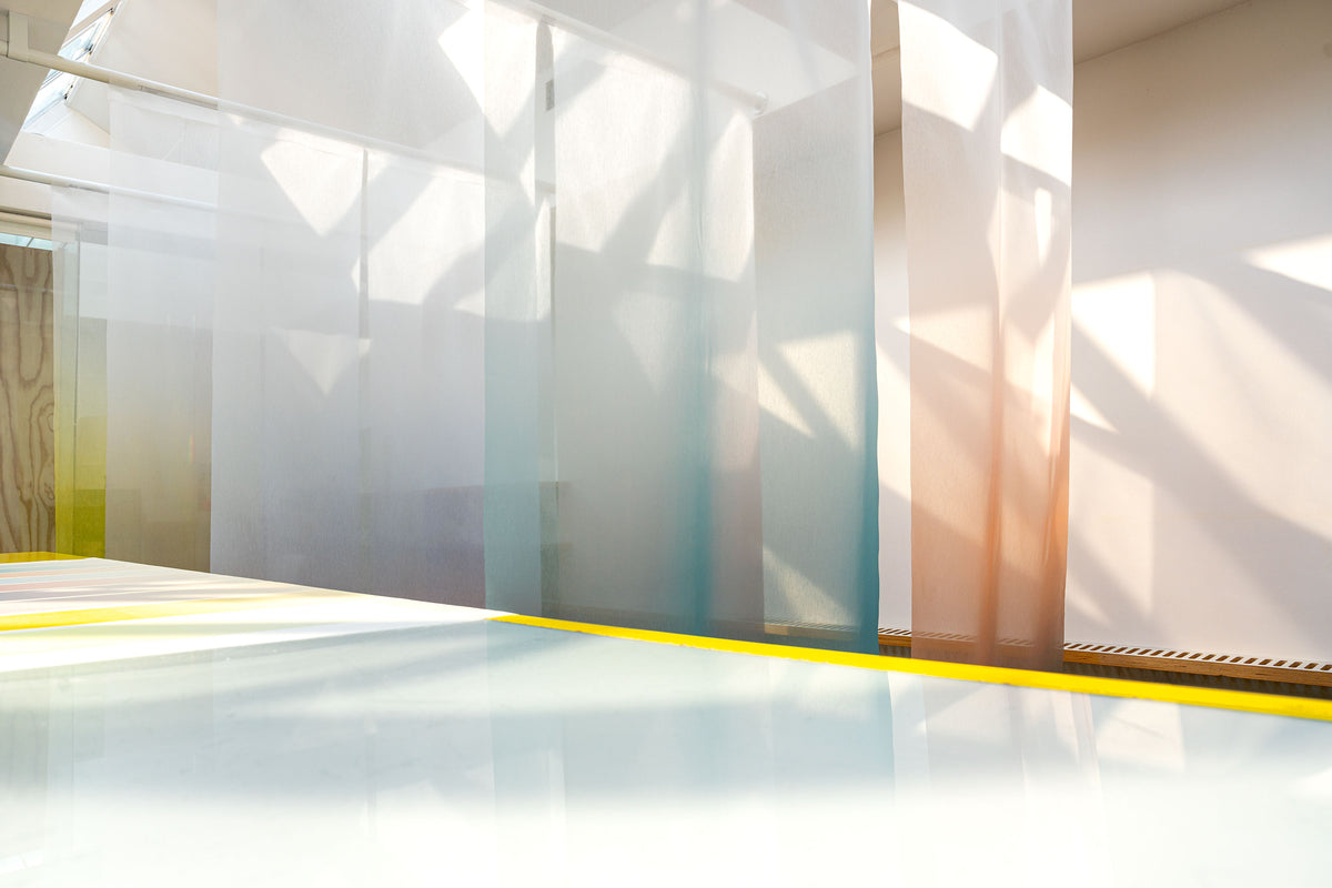 Vescom Airy fire retardant sheer curtains — nine nature-inspired gradients