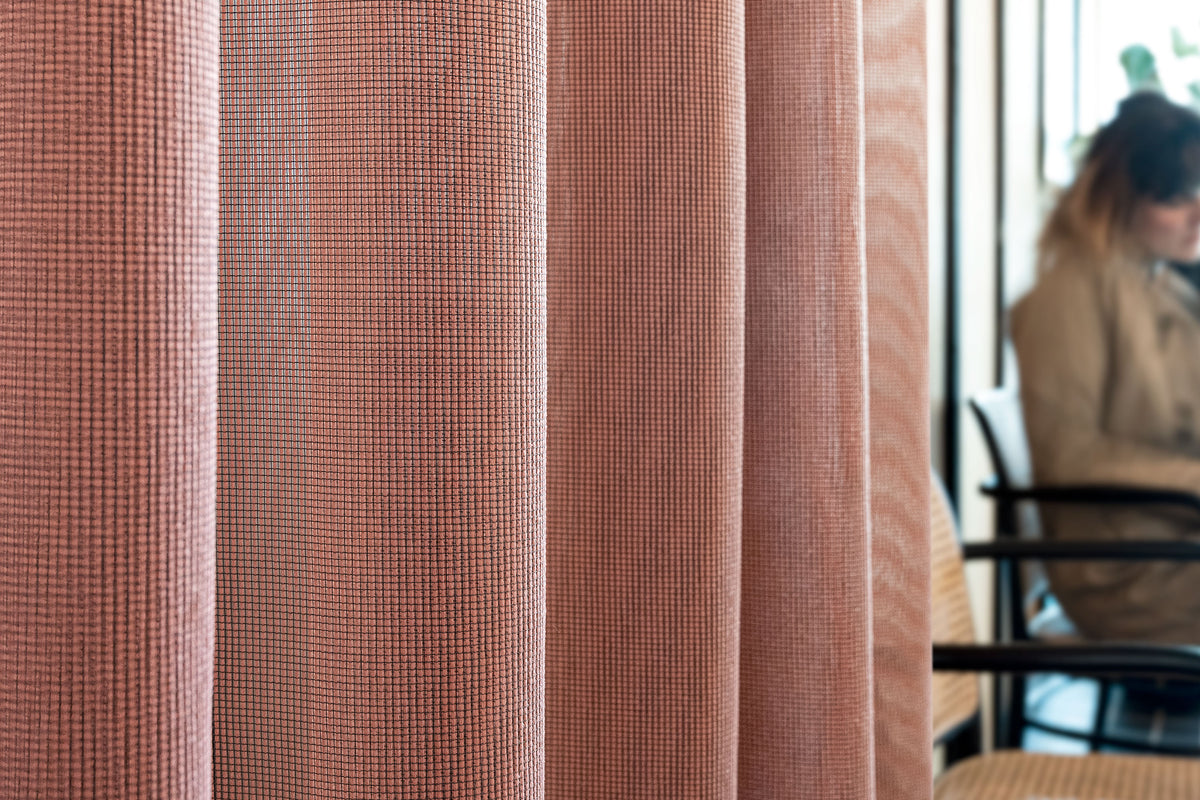 Vescom Nias fire retardant sheer curtain fabric