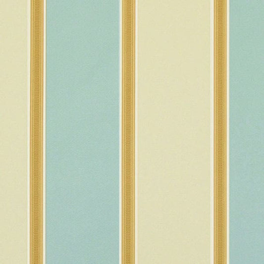 Capital Stripe Duck Egg/Cream Fire Retardant Curtain Fabric