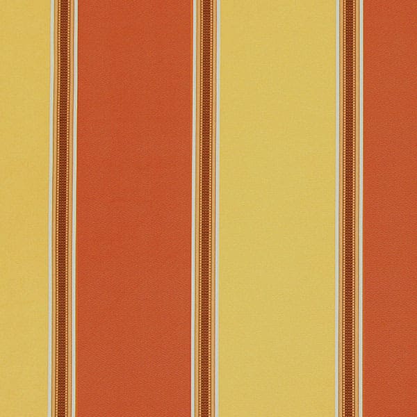 Capital Stripe Terracotta/Gold Fire Retardant Curtain Fabric