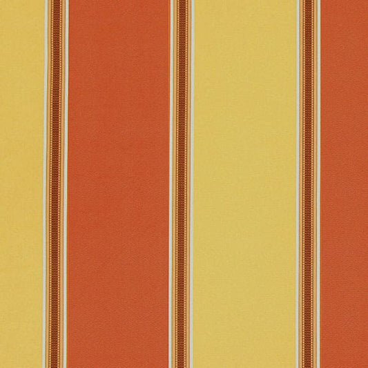 Capital Stripe Terracotta/Gold Fire Retardant Curtain Fabric
