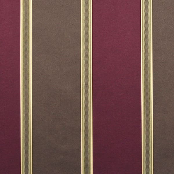 Capital Stripe Raspberry/Chocolate Fire Retardant Curtain Fabric