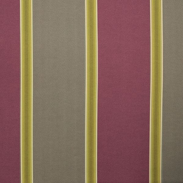 Capital Stripe Mulberry/Mink Fire Retardant Curtain Fabric