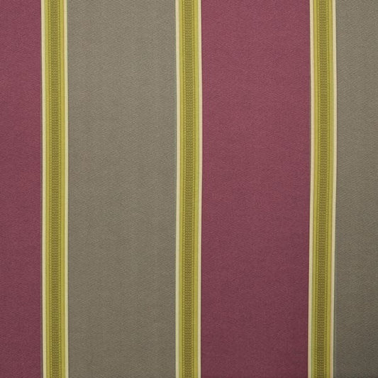 Capital Stripe Mulberry/Mink Fire Retardant Curtain Fabric