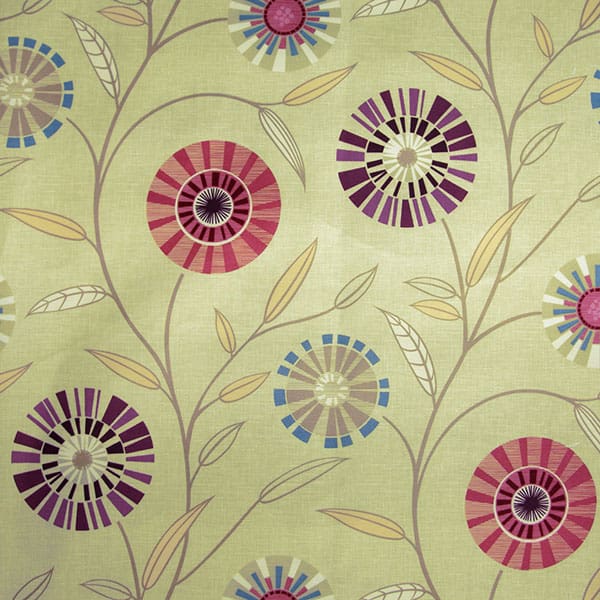 Carnival 867 Linen/Mulberry Fire Retardant Curtains