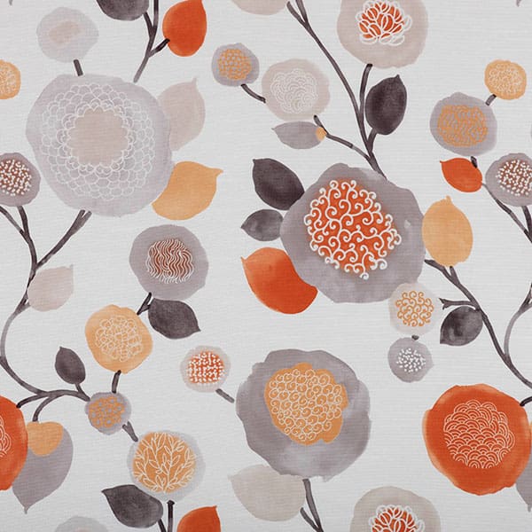 Celeste 943 Putty Clementine Fire Retardant Curtains