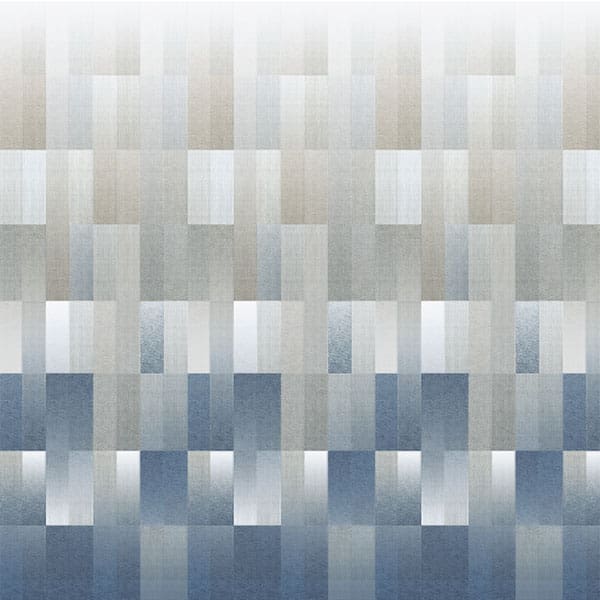 Cubist Ink/Steel Fire Retardant Curtain Fabric