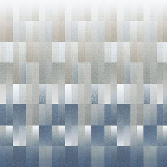 Cubist Ink/Steel Fire Retardant Curtain Fabric