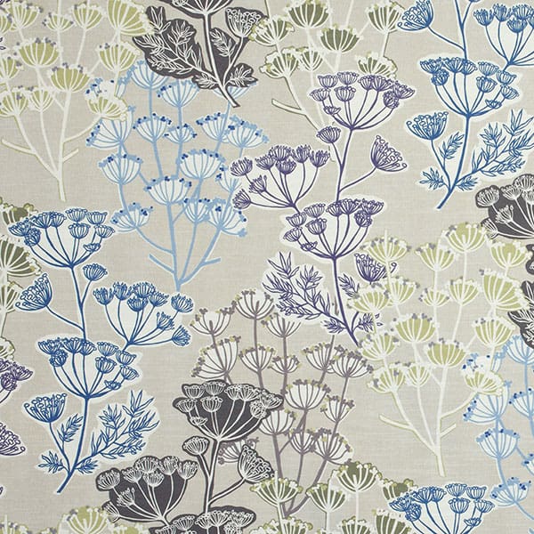Flourish Mink/Pistachio Fire Retardant Curtain Fabric
