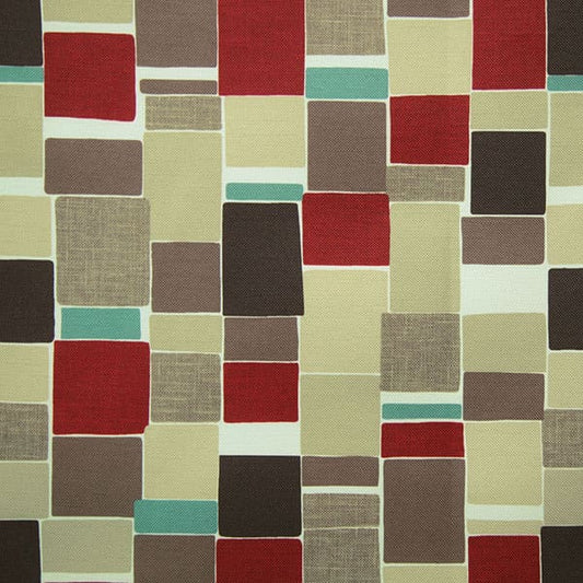 Jitterbug 480 Red/Beige Fire Retardant Curtains