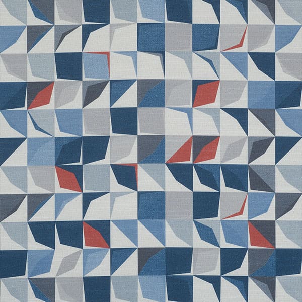 Kinetic Blue/Grey Fire Retardant Curtain Fabric
