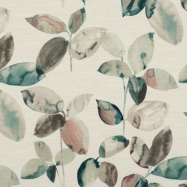 Langley Emerald/Blush Fire Retardant Curtain Fabric