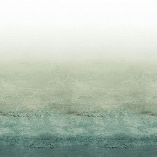 Painterly Spruce Fire Retardant Curtain Fabric