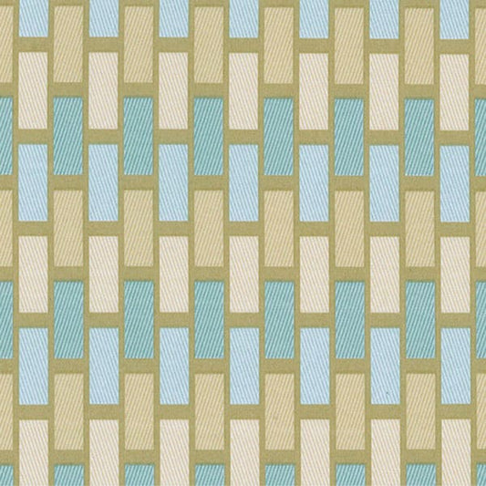 Plaza Duck Egg/Cream Fire Retardant Curtain Fabric