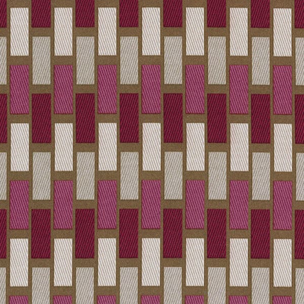 Plaza Raspberry/Chocolate Fire Retardant Curtain Fabric