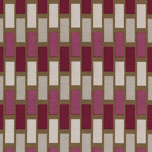 Plaza Raspberry/Chocolate Fire Retardant Curtain Fabric