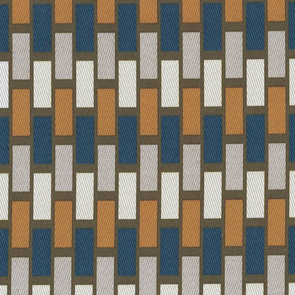 Plaza Mocha/Indigo Fire Retardant Curtain Fabric