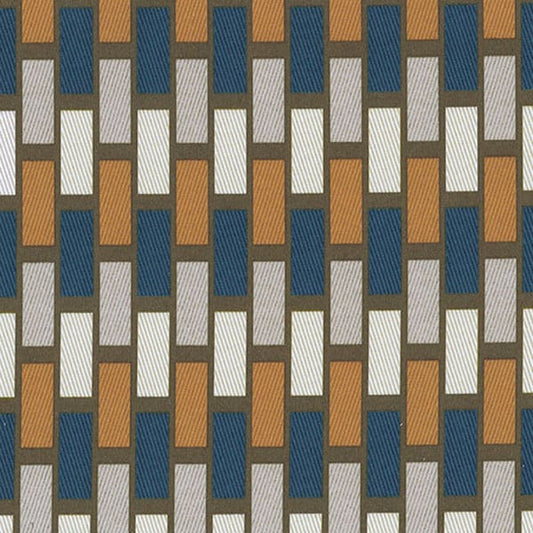 Plaza Mocha/Indigo Fire Retardant Curtain Fabric