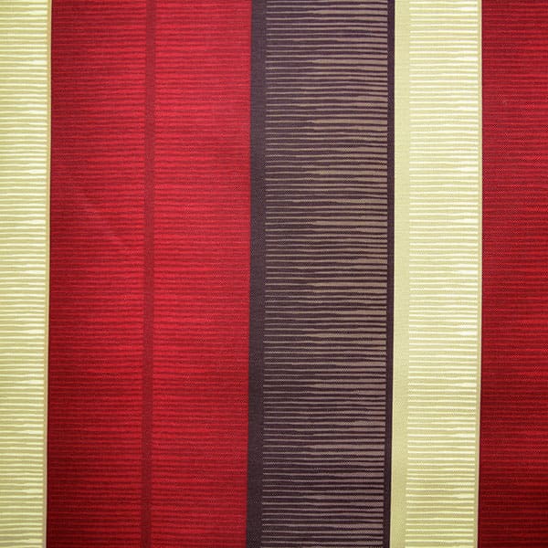 Tango Stripe 480 Red/Beige Fire Retardant Curtains