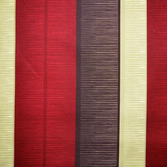 Tango Stripe 480 Red/Beige Fire Retardant Curtains