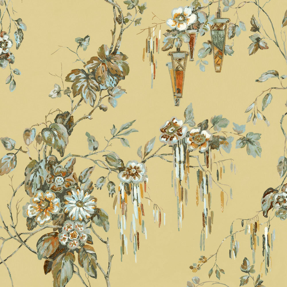 Mallion & Knowles Tiffany Lemon Fire Retardant Curtains texture detail