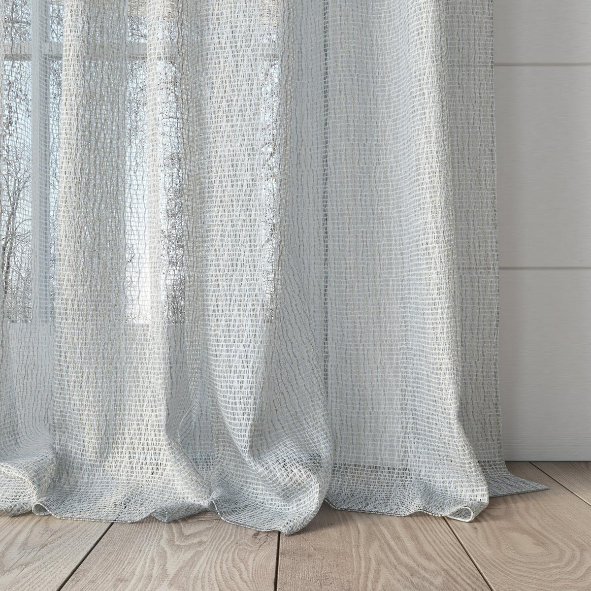 Sekers Twinkle Champagne fire retardant curtain fabric, view 6