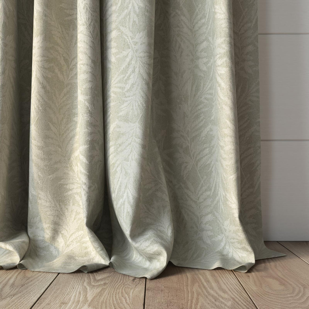 FR-One Carnaby Sage fire retardant curtain fabric, view 5