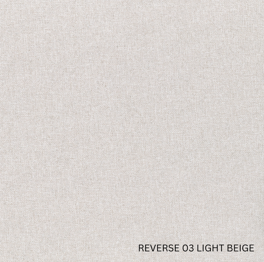 Sekers Lunar Silver & Light Beige fire retardant blackout, reverse face