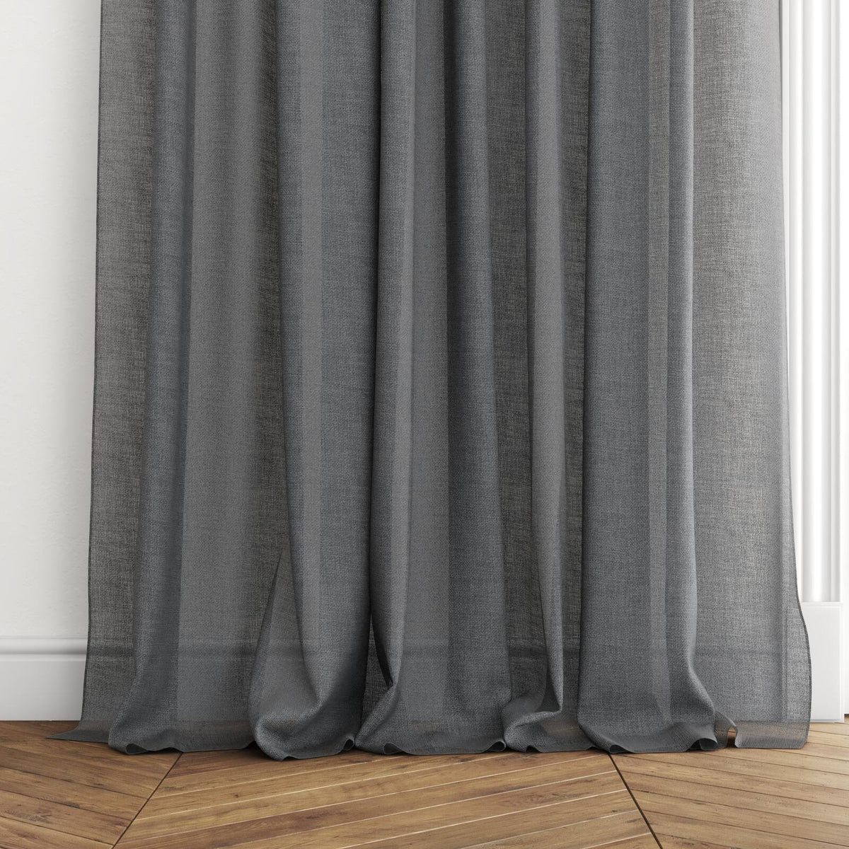 FR-One Statement Charcoal fire retardant curtain fabric, view 5