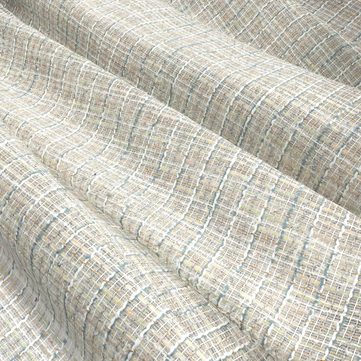 Sekers Glitz Aquamarine fire retardant curtain fabric, view 3