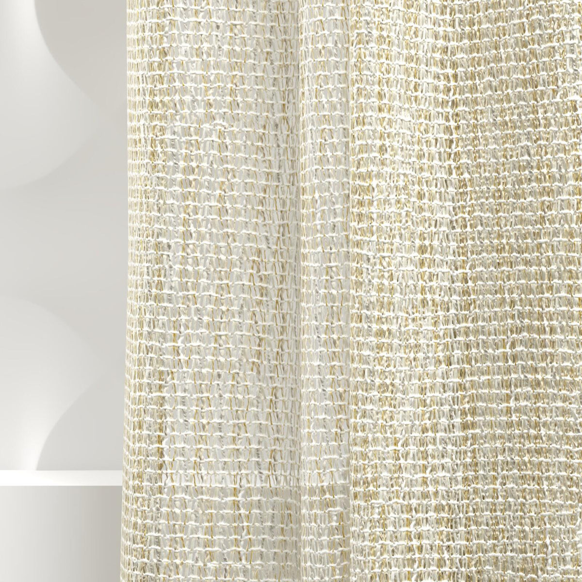 Sekers Twinkle Golden fire retardant curtain fabric, view 5