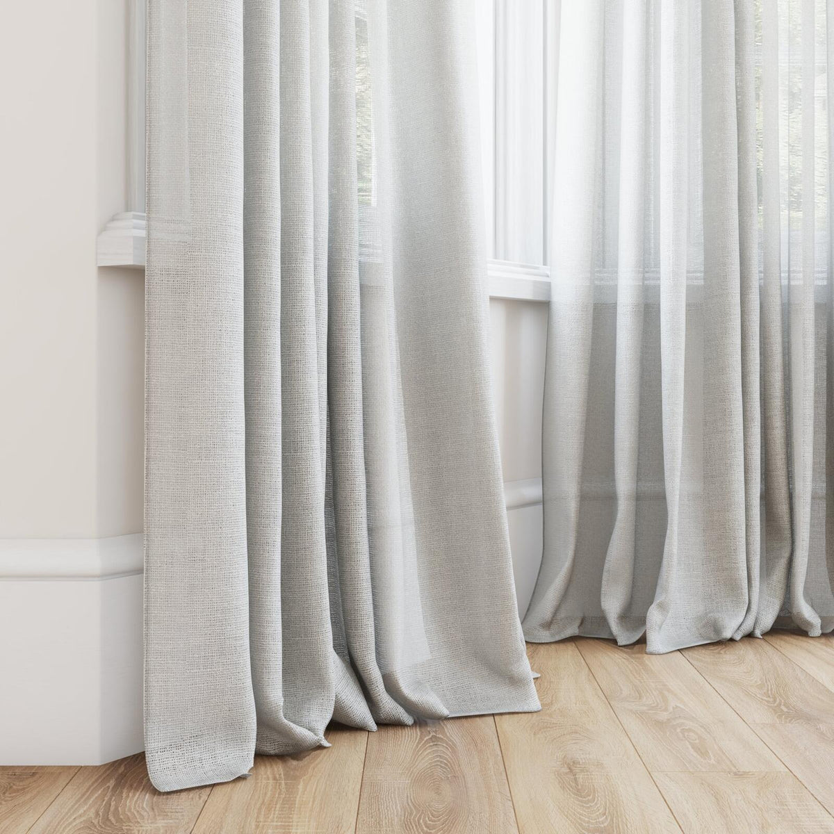 FR-One Statement Limestone fire retardant curtain fabric, view 4
