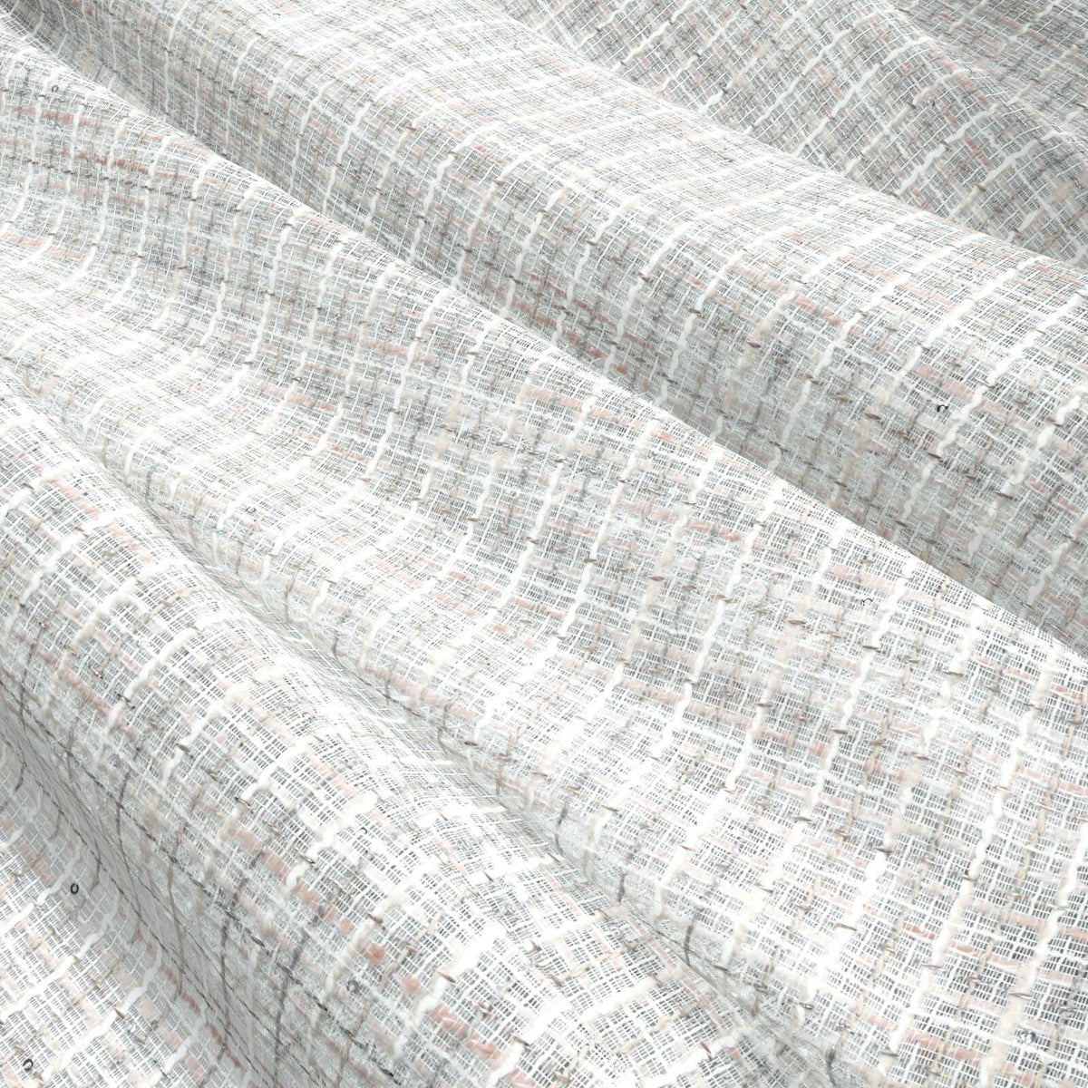 Sekers Glitz Quartz fire retardant curtain fabric, view 3