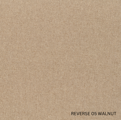 Sekers Lunar Sand & Walnut fire retardant blackout, reverse face