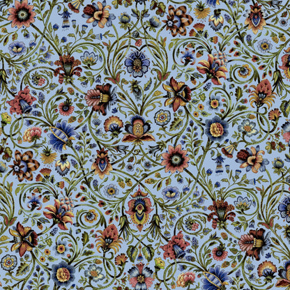 Mallion & Knowles Baroda Chintz/Sky Fire Retardant Curtains