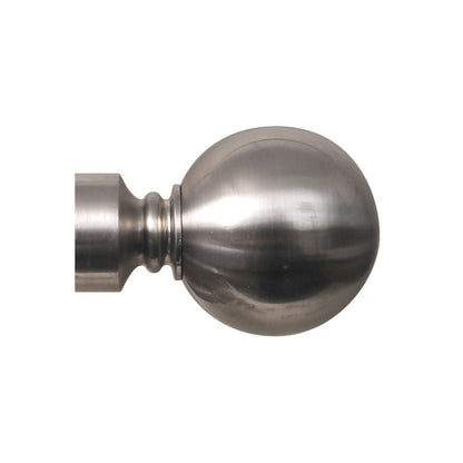 Ball finial for the Renaissance Contract 28mm curtain pole in Brushed Nickel