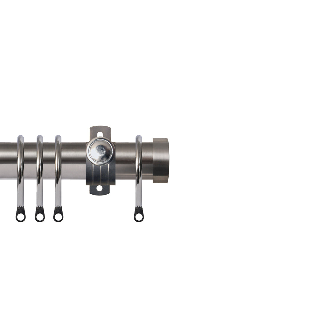 Contract 29mm stainless steel curtain pole set with Adjustable K brackets and end cap finials