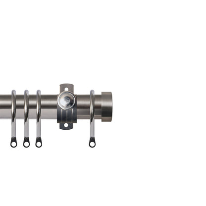 Contract 29mm stainless steel curtain pole set with Adjustable K brackets and end cap finials