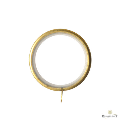 Non-lined curtain ring for the Renaissance Contract 28mm curtain pole in Antique Brass